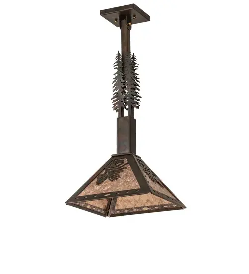 12" Square Winter Pine Tall Pines Pendant - Image 3