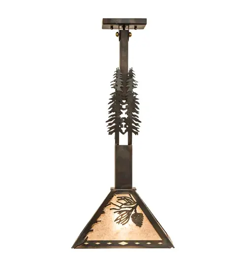 12" Square Winter Pine Tall Pines Pendant - Image 5