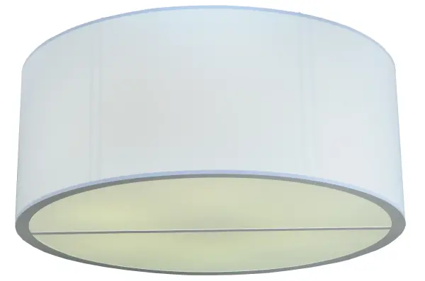 Designed with a sophisticated rotund profile; this versatile; elegant ceiling fixture blends with any decor. This clean architecturally designed shade features White Linen Textrene which is enhanced with a Statuario Idalight bottom diffuser and complemented with a frame and hardware in a handsome Satin Nickel powder coat finish. Handcrafted in our 180;000 square foot manufacturing facility in Yorkville; New York; this transitional styled fixture is available in a wide range of custom choices including various designs; colors; sizes and dimmable energy efficient lamping options. UL and cUL listed for damp and dry locations.