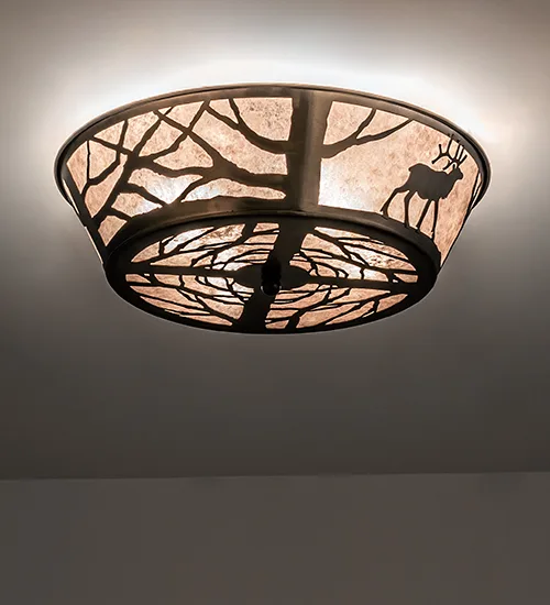 22" Wide Elk on the Loose Flushmount