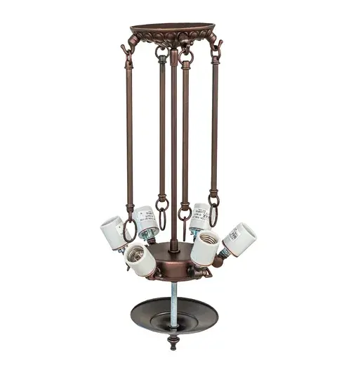 28" Wide Tiffany Peacock Feather Inverted Pendant - Image 11