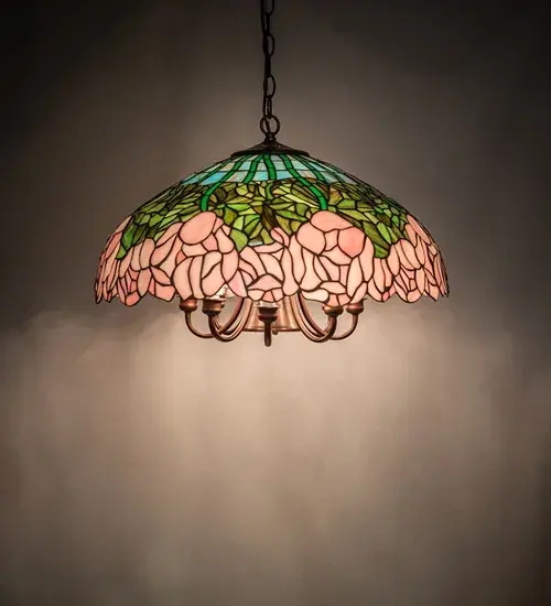 22" Wide Tiffany Cabbage Rose Pendant - Image 1