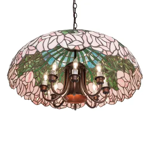 22" Wide Tiffany Cabbage Rose Pendant - Image 5