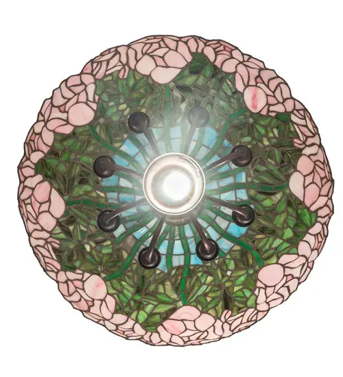 22" Wide Tiffany Cabbage Rose Pendant - Image 6