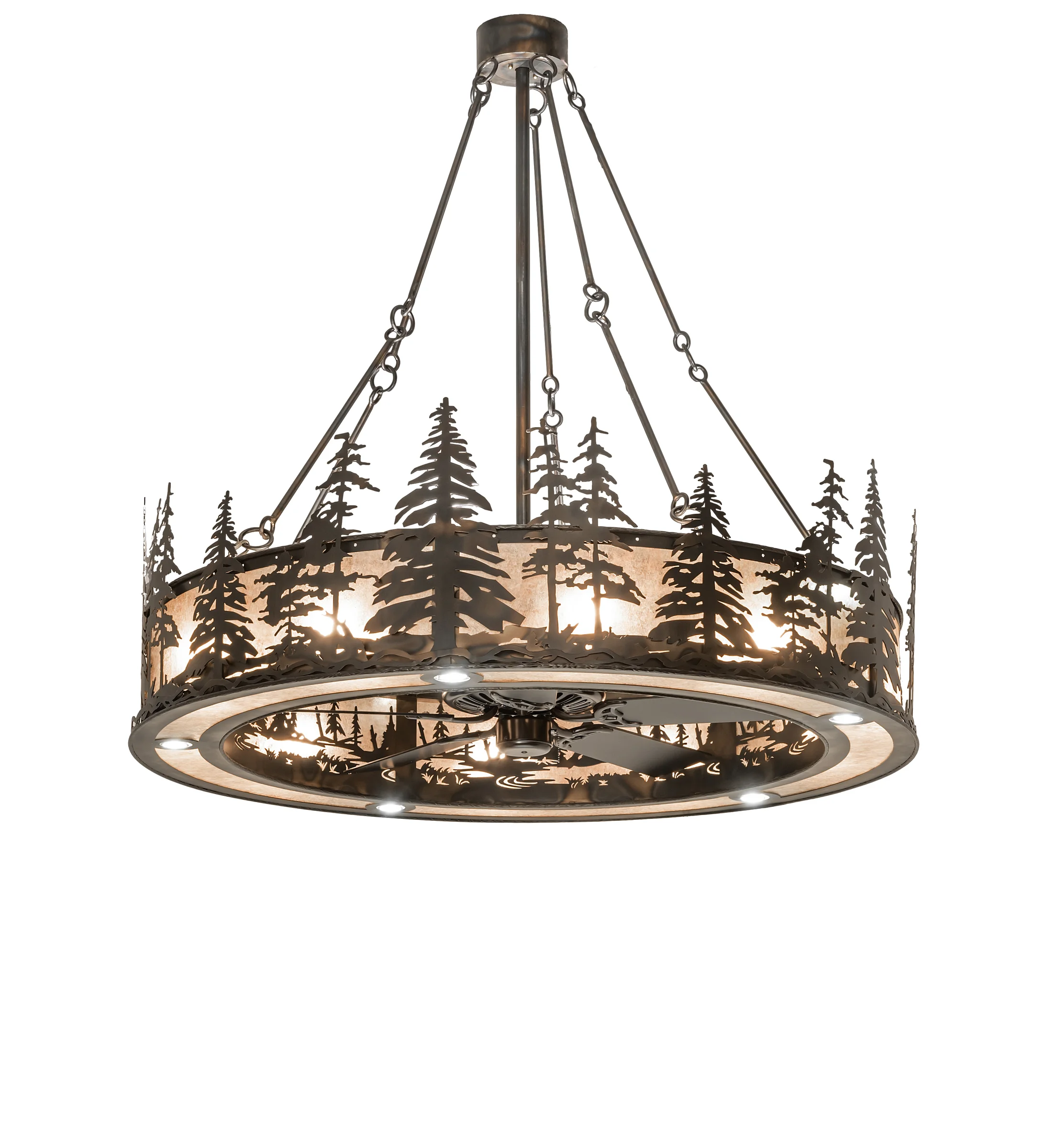 Tall Pines 20 Light Chandel-Air in Dark Burnished Antique Copper
