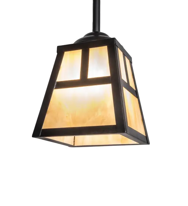 Every Meyda Tiffany item is a unique handcrafted work of art. Natural variations in the wide array of materials that we use to create each Meyda product make every item a masterpiece of its own. Photographs are a general representation of the product. Colors and designs will vary. Collection: T" Mission" Finish: Craftsman Brown Glass: Beige Irridiscent Width: 8.50" Height: 36.00" Length: 6.00" Weight: 4.00 lb Number of Bulbs: 1 Maximum Wattage: 60.00 W Bulb Type: A19 Bulb Base: E26 Material: Steel Country of Origin: USA Safety Rating: Damp