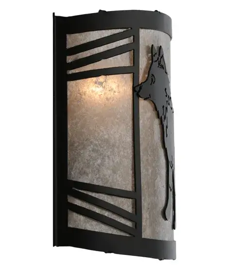 12" Wide Fox on the Loose Left Wall Sconce - Image 8