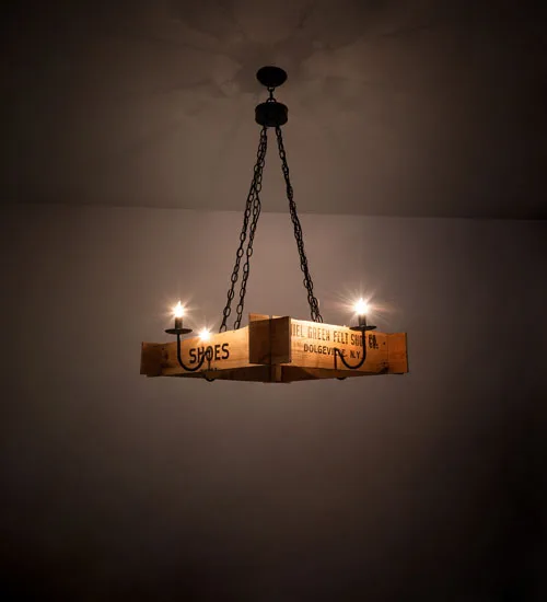 36" Square Grace Mill Chandelier