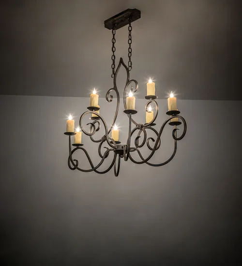 48" Long Clifton 10 Light Oblong Chandelier