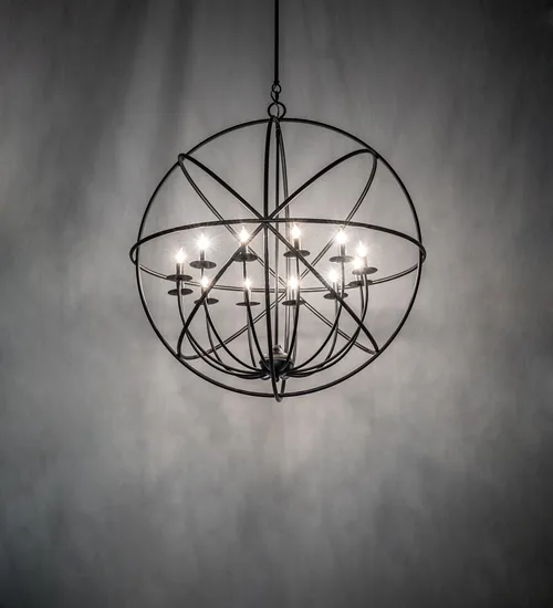 36" Wide Atom Enerjisi 12 Light Chandelier