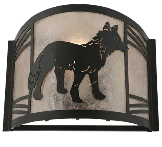 12" Wide Fox on the Loose Right Wall Sconce - Image 5