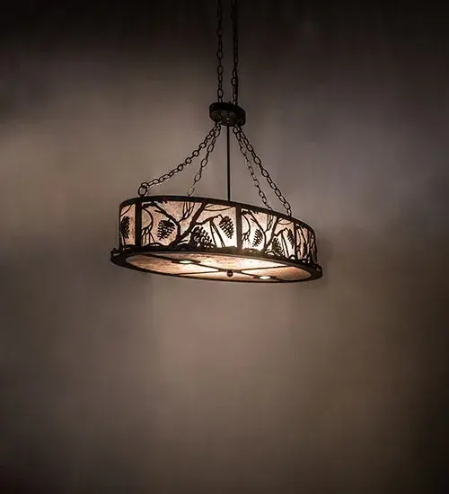 48" Long Winter Pine Oblong Inverted Pendant - Image 1