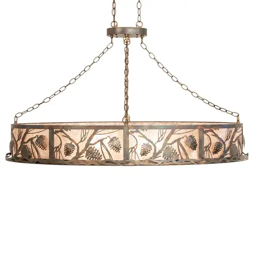 48" Long Winter Pine Oblong Inverted Pendant - Image 5