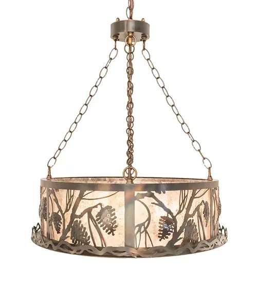 48" Long Winter Pine Oblong Inverted Pendant - Image 8