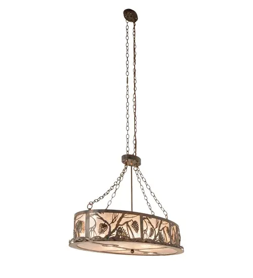 48" Long Winter Pine Oblong Inverted Pendant - Image 10