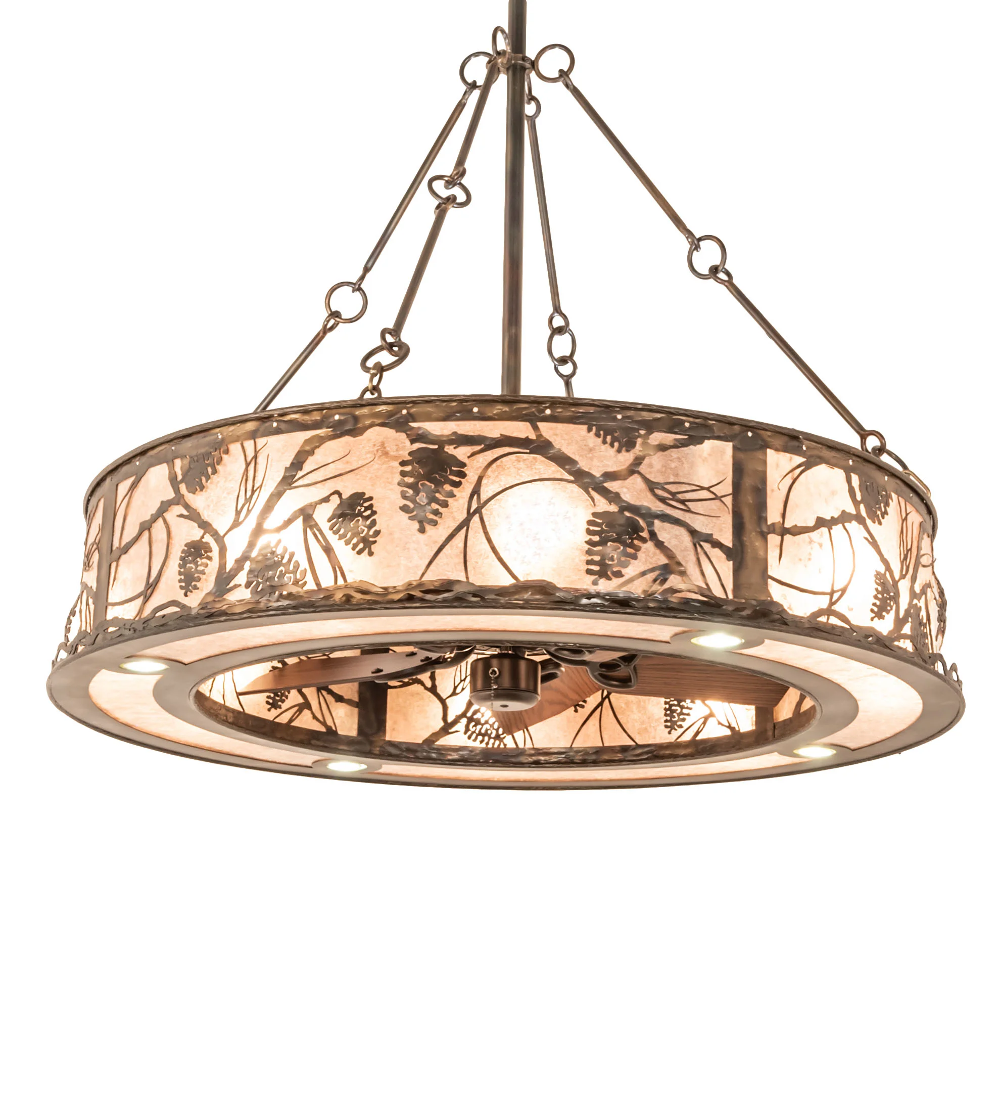 Whispering Pines 16 Light Chandel-Air in Dark Burnished Antique Copper