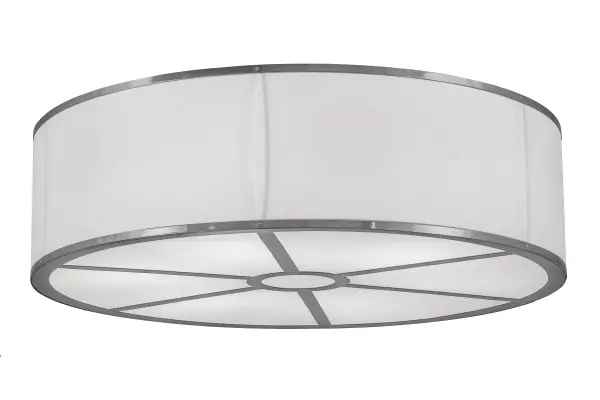 Designed with a clean round profile that fits into the homes and structures of nearly any architectural era; this ceiling fixture defines a distinctive sophisticated aesthetic. The robust frame and hardware are featured in an Extreme Chrome finish with White Textrene that surrounds a Statuario Idalight diffuser on the bottom of the fixture. Handcrafted in the USA; this fixture is available in custom colors; styles and sizes; as well as dimmable energy efficient lamping options. UL and cUL listed for damp and dry locations.