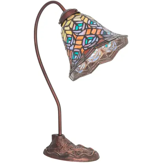 18" High Tiffany Peacock Feather Desk Lamp - Image 2
