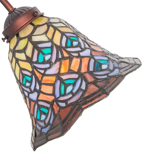 18" High Tiffany Peacock Feather Desk Lamp - Image 6