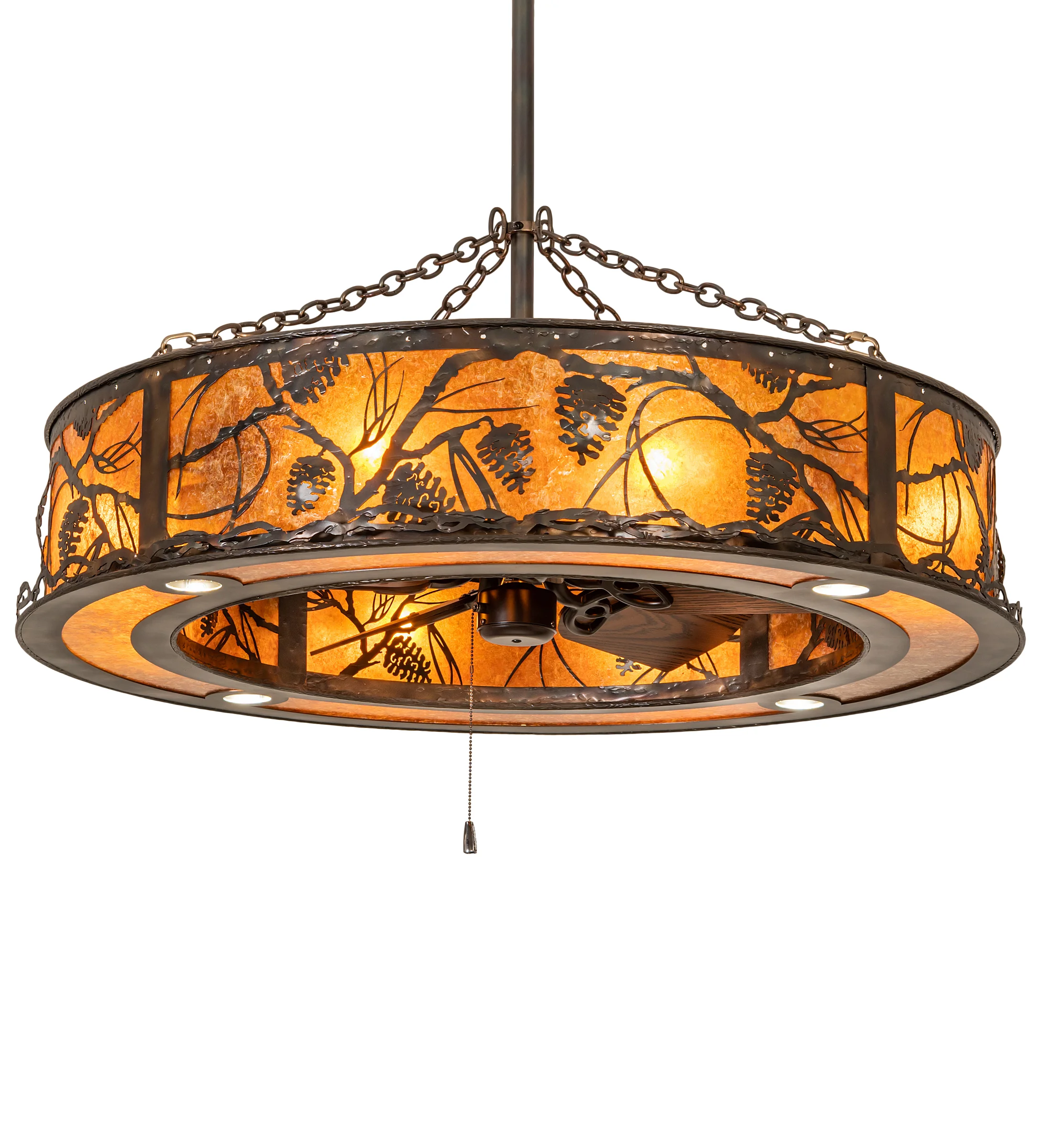 Whispering Pines 12 Light Chandel-Air in Dark Burnished Antique Copper