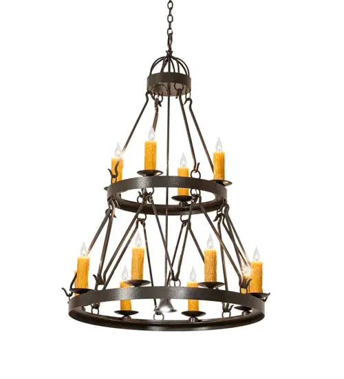 36" Wide Lakeshore 12 Light Two Tier Chandelier - Image 2