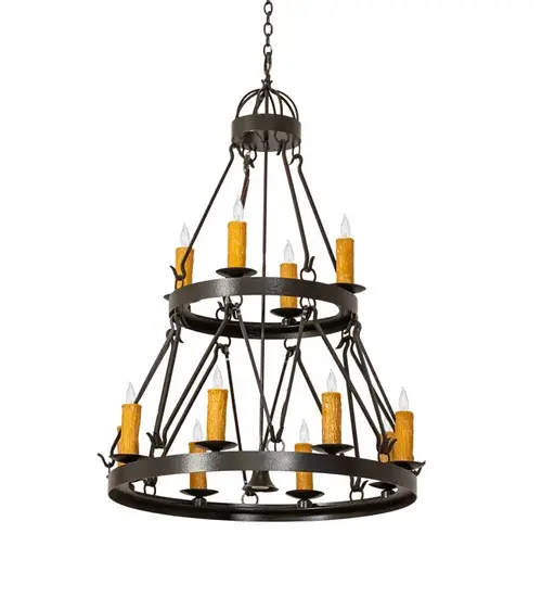 36" Wide Lakeshore 12 Light Two Tier Chandelier - Image 3