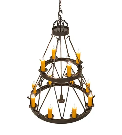 36" Wide Lakeshore 12 Light Two Tier Chandelier - Image 4