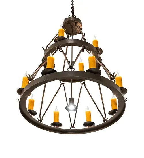 36" Wide Lakeshore 12 Light Two Tier Chandelier - Image 5