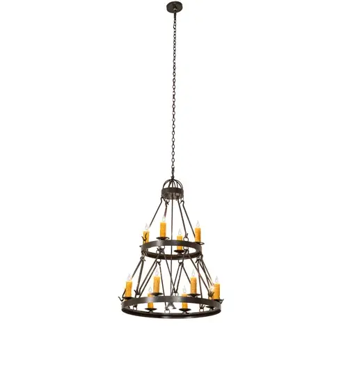 36" Wide Lakeshore 12 Light Two Tier Chandelier - Image 9