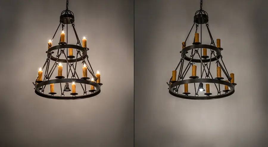 36" Wide Lakeshore 12 Light Two Tier Chandelier - Image 10