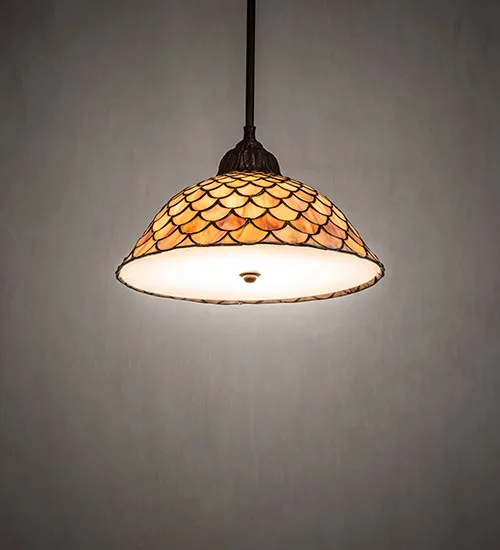 12" Wide Tiffany Fishscale Pendant