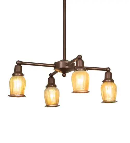 26" Wide Revival Oyster Bay Favrile 4 Light Chandelier - Image 2