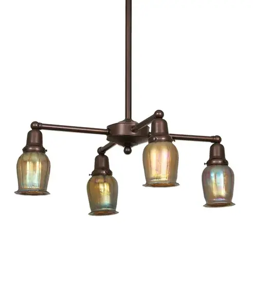 26" Wide Revival Oyster Bay Favrile 4 Light Chandelier - Image 3