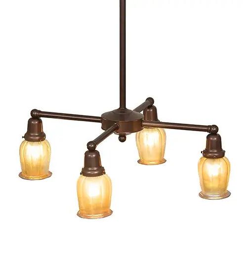 26" Wide Revival Oyster Bay Favrile 4 Light Chandelier - Image 4