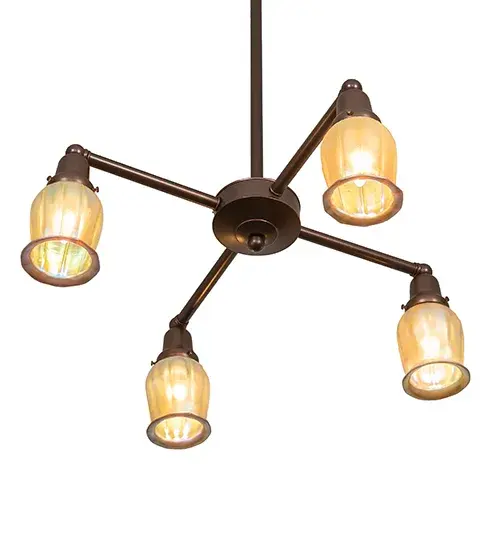 26" Wide Revival Oyster Bay Favrile 4 Light Chandelier - Image 6