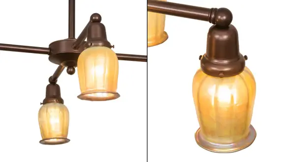 26" Wide Revival Oyster Bay Favrile 4 Light Chandelier - Image 8