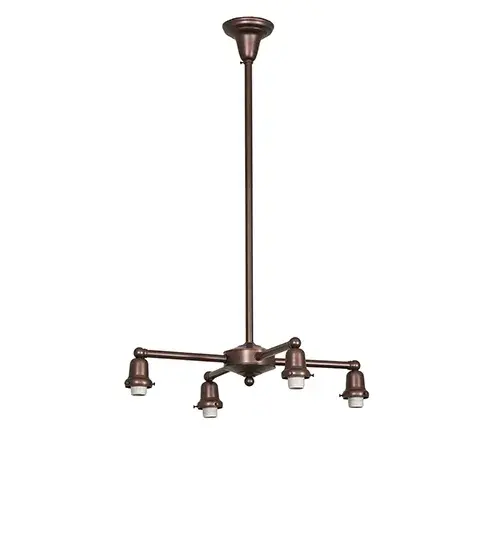 26" Wide Revival Oyster Bay Favrile 4 Light Chandelier - Image 9