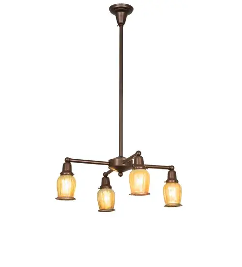 26" Wide Revival Oyster Bay Favrile 4 Light Chandelier - Image 10