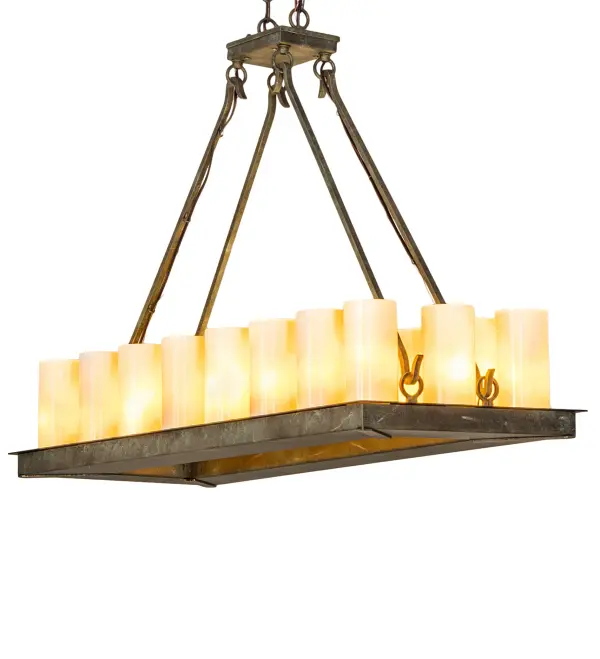 Updating a classic lighting design with a modern look and technology. This stunning chandelier is custom crafted with 18 Desert Sand Art Glass LED diffusers featured across this sturdy frame which is finished in a Vintage Moss Patina. Ideal for illuminating entryways, ballrooms, lobbies and other residential, hospitality and commercial settings. Overall height ranges from 30 to 59 inches as the chain can be easily adjusted in the field. The Loxley Chandelier is featured in our American made, American designed handcrafted Transitional Lighting Collection. Manufactured in Yorkville, New York. UL and cUL listed for dry and damp locations. Collection: Loxley Finish: Vintage Moss Patina Glass: Desert Sand Glass Width: 15.00" Height: 30.00" Length: 39.00" Weight: 44.00 lb Number of Bulbs: 18 Maximum Wattage: 6.00 W Bulb Type: B11 Bulb Base: E26 Light Source: LED Material: Steel Country of Origin: USA Safety Rating: Damp LED