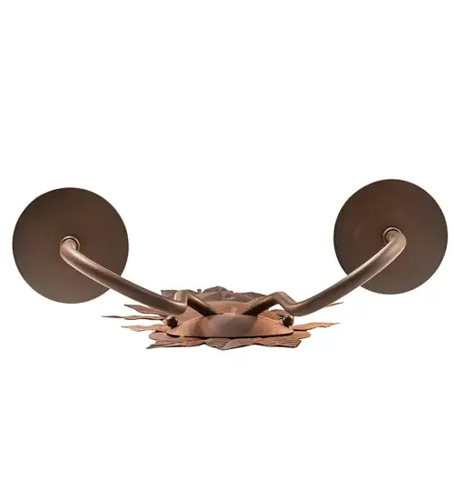 12" Wide Tole Leaf 2 Light Wall Sconce - Image 8