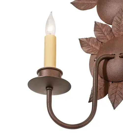 12" Wide Tole Leaf 2 Light Wall Sconce - Image 9