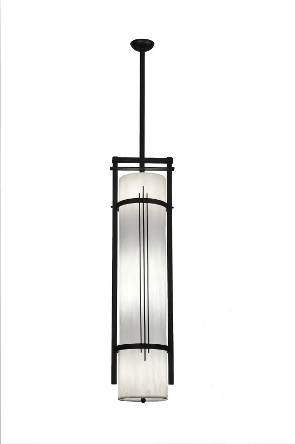 For a unique transitional look; our Cilindro Kenzo combines a Whitestone Idalight diffuser with matching hardware hand finished in Black. Its classic frame and design hints at motifs inspired by contemporary and eastern influences. It is engineered with special ballasts that can be dimmed to 5% of full power. Custom colors; styles and sizes offered. The fixture is custom crafted in our manufacturing facilities in Upstate New York. UL and cUL listed for dry and damp locations.