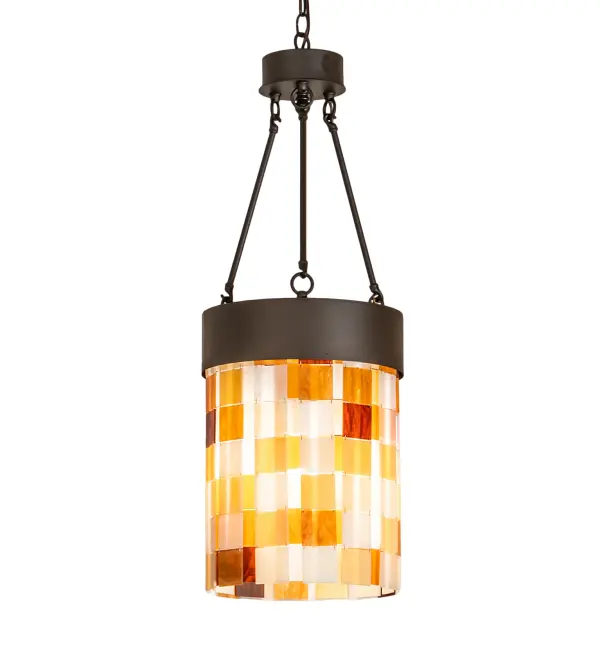This fixture is made from Steel and Idalight. The steel components are finished in Oil Rubbed Bronze. The lens is Earthtone Idalight. This fixture is UL rated for damp locations.