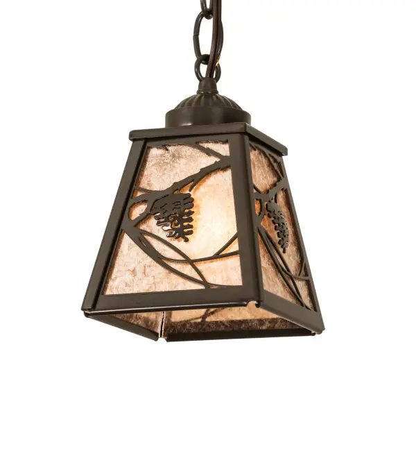 Listen closely. You can almost hear the whisper of the pine branches as they dance in the wind. Enjoy the ambiance of soft; beautiful light diffused through a Silver Mica shade featuring stunning Timeless Bronze finished Pinecone and Pine Branch designs. The lighting design is inspired by Pine Forests located in the Bienville forest in central Mississippi; to the Ashley National Forest in Utah and Wyoming. Place the mini pendant in groups over kitchen islands; bars; tables; and counters in lodges; log and timber frame homes; camps; and other residential and hospitality locations. The overall height ranges from 11 to 46 inches; as the chain can be easily adjusted in the field to meet your requirements. The Whispering Pines Mini Pendant is featured in our American-made; American-designed; handcrafted Nature Inspired Collection and manufactured in Yorkville; New York. UL and cUL listed for dry and damp locations.