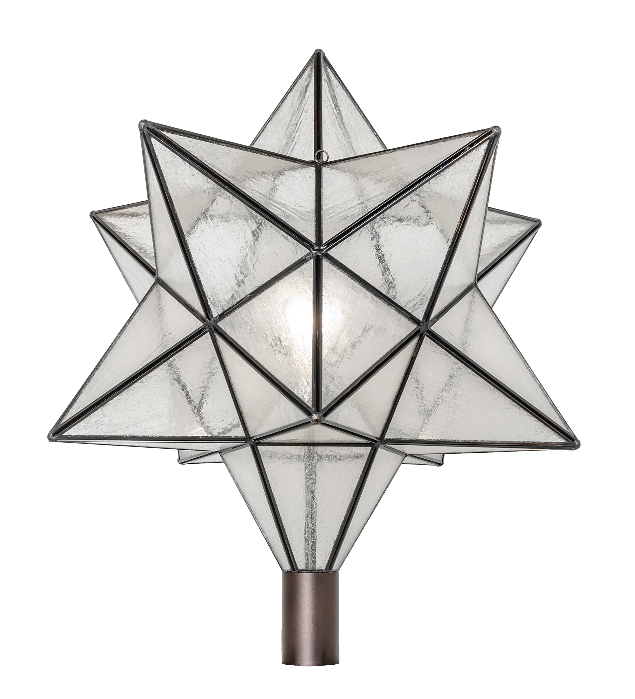 Moravian Star One Light Post Mount in Mahogany Bronze