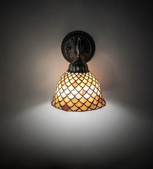 8" Wide Tiffany Fishscale Wall Sconce