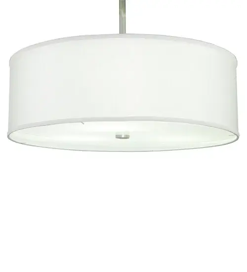 Designed with a curvaceous profile that fits into luxury homes; hotels and other commercial and hospitality locations. This versatile pendant defines a distinctive sophisticated aesthetic. The White Textrene shade is complemented with a Nickel powder coat finish and enhanced with a Statuario Idalight bottom diffuser. Custom crafted by highly skilled artisans in our 180;000 square foot manufacturing facility in Yorkville; NY. Custom sizes; finishes and diffuser colors available. UL and cUL listed for dry and damp locations however we do not recommend installing it in spaces that experience a large amount of moisture due to the fabric shade. - alternate view