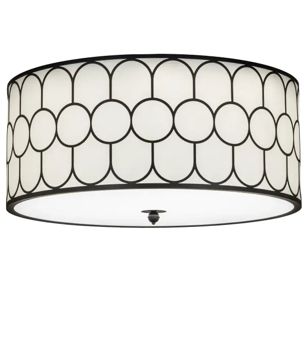 Designed with a curved profile and a clean architectural look; this appealing and versatile swing arm wall sconce reveals a sophisticated aesthetic. An Eggshell Textrene shade is complemented with a Statuario Idalight bottom diffuser. The hardware is finished in Flat Black with striking Black Matte accents. Integral LEDs provide beautiful ambient illumination; energy savings; and long life. The Cilindro Homer Flushmount is included in our American-made; American-designed; handcrafted Deco Collection. Manufactured in Yorkville; NY. UL and cUL listed for dry and damp locations; however; we do not recommend installing it in spaces that experience a large amount of moisture due to the fabric shade.