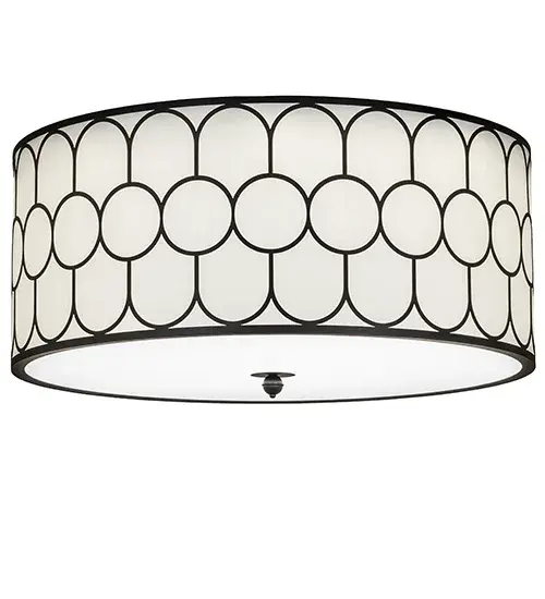 Designed with a curved profile and a clean architectural look; this appealing and versatile swing arm wall sconce reveals a sophisticated aesthetic. An Eggshell Textrene shade is complemented with a Statuario Idalight bottom diffuser. The hardware is finished in Flat Black with striking Black Matte accents. Integral LEDs provide beautiful ambient illumination; energy savings; and long life. The Cilindro Homer Flushmount is included in our American-made; American-designed; handcrafted Deco Collection. Manufactured in Yorkville; NY. UL and cUL listed for dry and damp locations; however; we do not recommend installing it in spaces that experience a large amount of moisture due to the fabric shade. - alternate view