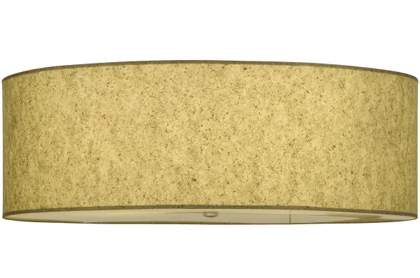 Designed with a curved profile and a clean architectural look, this appealing and versatile ceiling fixture defines a sophisticated aesthetic. This ceiling fixture features a distinctive Sage Textrene shade, which is enhanced with a Botticino Idalight bottom diffuser. The hardware is featured in a Nickel powdercoat finish. Handcrafted by highly skilled artisans in our manufacturing facility in Upstate New York, this transitional styled fixture is available in a wide range of custom choices including various designs, colors, sizes and dimmable energy efficient lamping options such as LED. This fixture is UL and cUL listed for damp and dry locations. Collection: Cilindro Finish: Natural Aluminum Glass: Sage Textrene Width: 36.00" Height: 12.00" Length: 36.00" Weight: 19.00 lb Number of Bulbs: 3 Maximum Wattage: 60.00 W Bulb Type: A19 Bulb Base: E26 Material: Steel Country of Origin: USA Safety Rating: Damp
